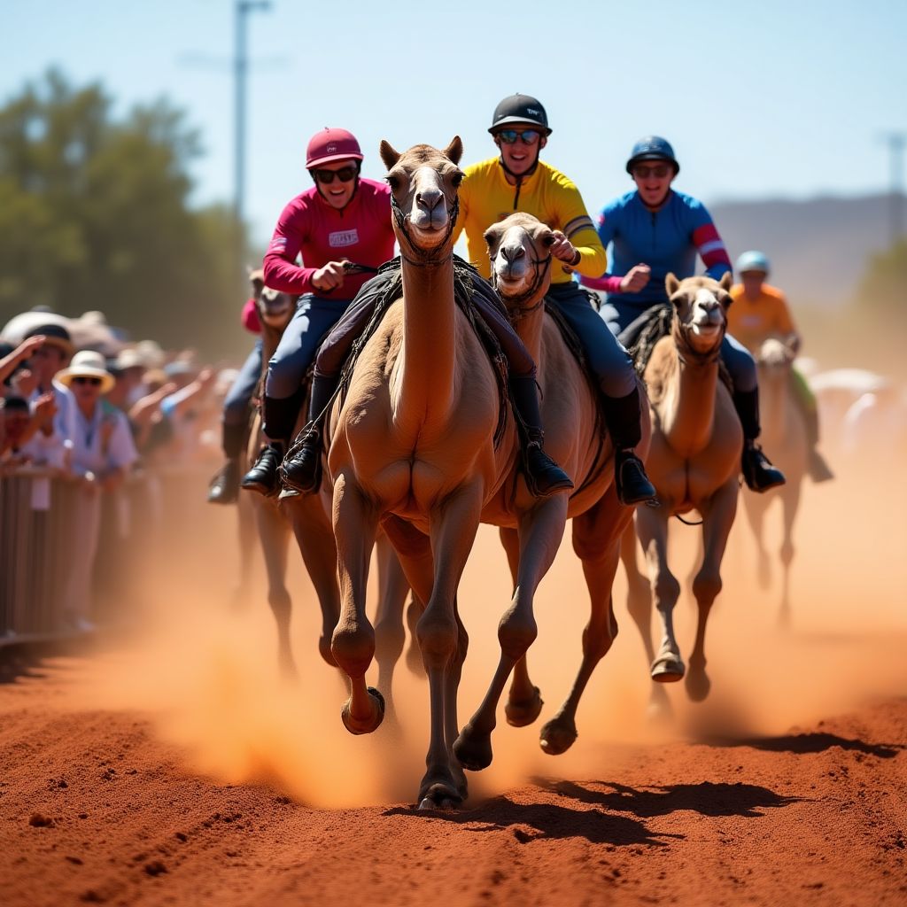 Camel racing event in Alice Springs