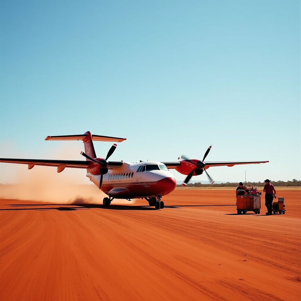 Royal Flying Doctor Service plane in outback